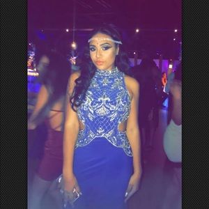 Royal blue hold stone long gown